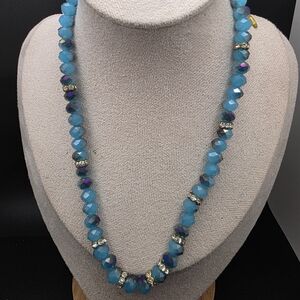 Elegant Blue and Purple Beaded Necklace (1578)